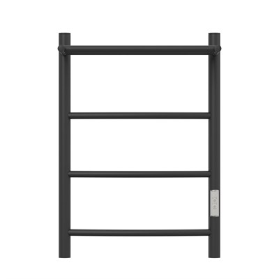 Полотенцесушитель электрический Point Афина PN04846PB П3 400x600 с полкой, диммер справа, черный PN04846PB - фото 28029