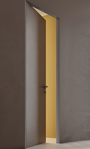 Pro Design ЛДСП под покраску ( открывание от себя), цвет кромки  Анодированный алюминий, петли слева KPD-P-LR(AL) - фото 33703
