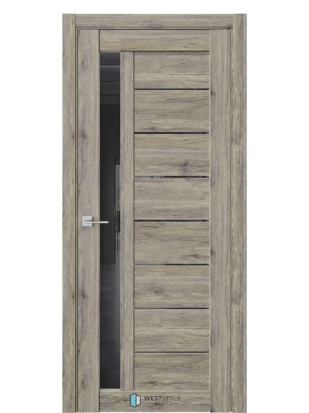 Полотно остекленное Re37 900х2000 Дуб эссе стекло черное Lacobel WS/DKS/Re37/900/2000/Дуб эссе/стекло черное - фото 67291