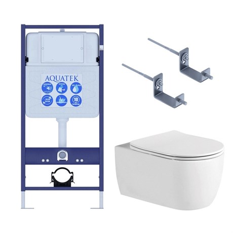 Set AQUATEK ЕВРОПА New-KKI2 (рама AQUATEK Standard INS-0000012+звукоизоляционная прокладка+крепеж KKI-0000002+унитаз ЕВРОПА AQ1106L-00+тонкое сиденье Set AQUATEK ЕВРОПА New-KKI2 - фото 75739