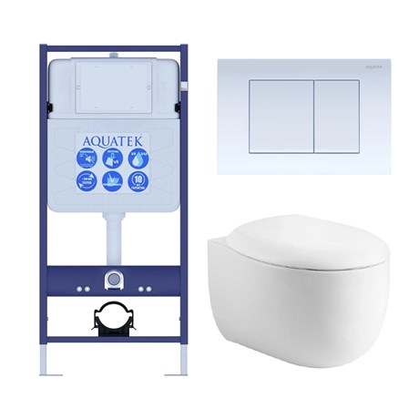 Set AQUATEK АЛЬТАИР (рама AQUATEK Standard INS-0000012 с звукоиз.прокладкой+крепеж KKI-0000002+кнопкаKDI-0000009+унитаз АЛЬТАИР AQ1980-00 с крышкой-сиденьем soft-close) SET AQUATEK АЛЬТАИР cm-009 4в1 - фото 78145