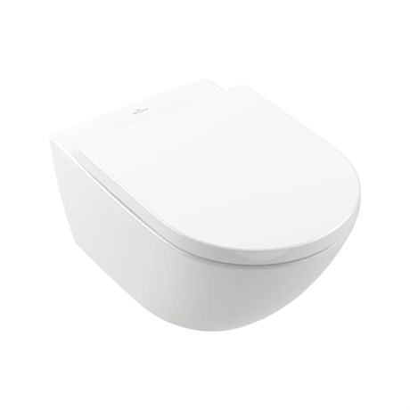 Villeroy&Boch Subway 3 Унитаз подвесной, безободковый, сиденье-в комплекте SoftClosing, CeramicPlus, цвет: альпийский белый 4670TSR1 - фото 78458