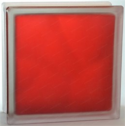 Стеклоблок стандартный окрашенный внутри матовый Волна рубин (190х190х80) vnvolncol_mat7