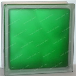 Стеклоблок стандартный окрашенный внутри матовый Волна изумруд (190х190х80) vnvolncol_mat14