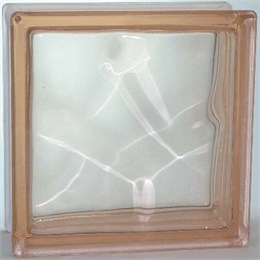 Стеклоблок стандартный окрашенный в массе Волна розовый (190х190х80) volncol6