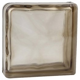 Стеклоблок завершающий окрашенный в массе Волна бронза (190х190х80) volncol9