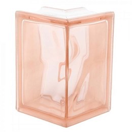 Стеклоблок угловой окрашенный в массе Волна розовый (190х152х80) volncol17