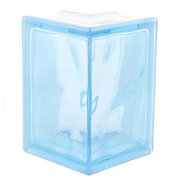 Стеклоблок угловой окрашенный в массе Волна голубой (190х152х80) volncol18