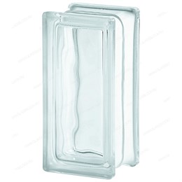 Стеклоблок половинка бесцветный Волна (190х90х80) pol_2