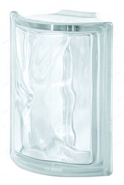 Стеклоблок угловой бесцветный Волна Neutro ANGOLARE O (190х152х80) Neutro_ANGOLARE_O