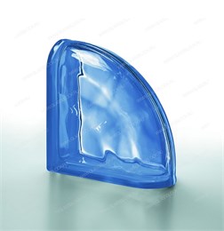 Стеклоблок завершающий окрашенный в массе Волна Blu TER Curvo O (190х190х80) Blu_TER_Curvo_O