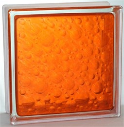 Стеклоблок стандартный окрашенный внутри Савона оранжевый (190х190х80) savona_vn_14