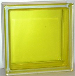 Стеклоблок стандартный окрашенный внутри Гладкий жёлтый (190х190х80) glad_vn_3
