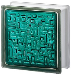 Стеклоблок стандартный окрашенный внутри Майя морская волна (190х190х80) maia_vn_8