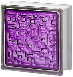 Стеклоблок стандартный окрашенный внутри Майя аметист (190х190х80) maia_vn_18