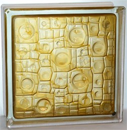 Стеклоблок стандартный окрашенный внутри Губка коричневый (190х190х80) gybka_vn_2