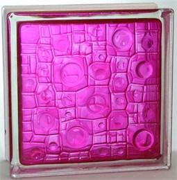 Стеклоблок стандартный окрашенный внутри Губка малиновый (190х190х80) gybka_vn_3