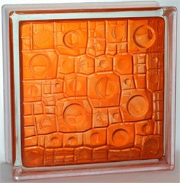 Стеклоблок стандартный окрашенный внутри Губка оранжевый (190х190х80) gybka_vn_7