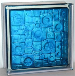 Стеклоблок стандартный окрашенный внутри Губка синий (190х190х80) gybka_vn_11