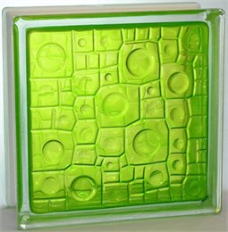 Стеклоблок стандартный окрашенный внутри Губка тархун (190х190х80) gybka_vn_13