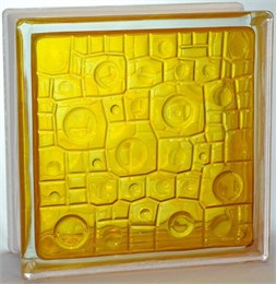 Стеклоблок стандартный окрашенный внутри Губка медовый (190х190х80) gybka_vn_15