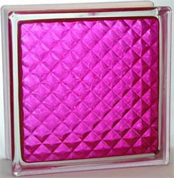 Стеклоблок стандартный окрашенный внутри Инка малиновый (190х190х80) inka_vn_6