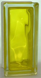 Стеклоблок половинка окрашенный внутри Волна желтый (190х90х80) polovinawave_2