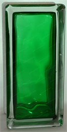 Стеклоблок половинка окрашенный внутри Волна изумруд (190х90х80) polovinawave_5