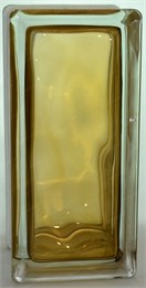 Стеклоблок половинка окрашенный внутри Волна коричневый (190х90х80) polovinawave_7