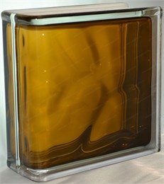 Стеклоблок торцевой окрашенный внутри Волна бронза (190х190х80) torzwave_7