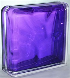 Стеклоблок завершающий окрашенный внутри Волна аметист (190х190х80) zaverwave_8