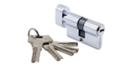 Ключевые цилиндры, 3 ключа 60CK PС Длина 60 мм, с завёрткой. Цвет - хром 60CK PС