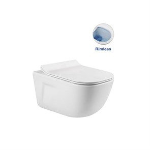 Унитаз подвесной Idea VT1-33 безободковый, цвет белый, ультратонкое soft-close сиденье VT1-33