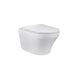 Унитаз подвесной Edge-M VT1-37 безободковый, цвет белый, ультратонкое soft-close сиденье VT1-37