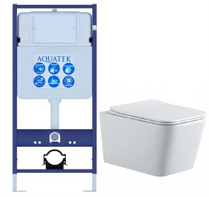 Сет: AQUATEK ЛИБРА N (рама AQUATEK Standard INS-0000012(без клавиши и крепежа)+унитаз ЛИБРА New AQ0530N-00 с тонким сиденьем soft-close Сет: AQUATEK ЛИБРА N