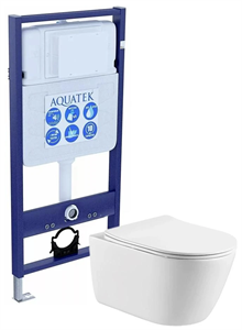 Сет:: унитаз с инсталляцией AQUATEK Standard Сет: AQUATEK БЕТТА с тонким сиденьем soft-close Сет: AQUATEK БЕТТА