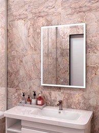 Зеркало Frame LED 800х1200 WHITE с сенсором белый алюминиевый профиль ЗЛП1411 ЗЛП1411