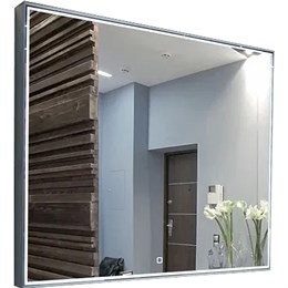 Зеркало Sting Black LED 1000х700 с сенсором алюминиевый профиль ЗЛП104 ЗЛП104