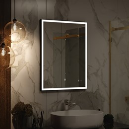 Зеркало Frame LED 1000х700 BLACK с сенсором черный алюминиевый профиль ЗЛП188 ЗЛП188