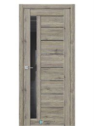 Полотно остекленное Re37 900х2000 Дуб эссе стекло черное Lacobel WS/DKS/Re37/900/2000/Дуб эссе/стекло черное