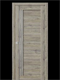 Полотно остекленное Re58 600х2000 Дуб джентл стекло черное Lacobel WS/DKS/Re58/600/2000/Дуб джентл/стекло черное