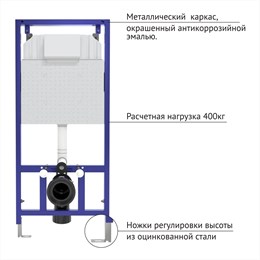 Инсталляция BERGES для скрытого монтажа унитаза NOVUM кнопка R4 Soft Touch белая 40224