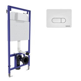 Инсталляция BERGES для скрытого монтажа унитаза NOVUM кнопка D4 Soft Touch, белая 40234