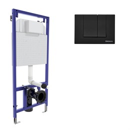 Инсталляция BERGES для скрытого монтажа унитаза NOVUM кнопка S5 Soft Touch, черная 40245