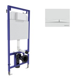 Инсталляция BERGES для скрытого монтажа унитаза NOVUM кнопка F4 Soft Touch, белая 40254