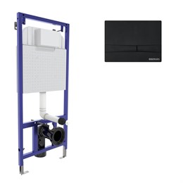 Инсталляция BERGES для скрытого монтажа унитаза NOVUM кнопка F5 Soft Touch, черная 40255