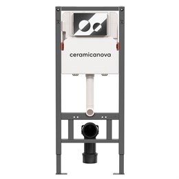 Система инсталляции для унитазов CERAMICANOVA Balance с кнопкой смыва Circle, цвет хром глянцевый, с креплениями CN121001CH