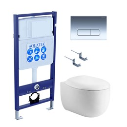 SET AQUATEK АЛЬТАИР-017 4в1 (рама AQUATEK Standard INS-0000012+крепеж KKI-0000002+клавиша KDI-0000017+унитаз АЛЬТАИР AQ1980-00 с тонким сиденьем soft-close) SET AQUATEK АЛЬТАИР cm-017 4в1
