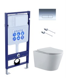 SET AQUATEK ВЕГА-1905-016 (рама AQUATEK Standard INS-0000012 с клавишей KDI-0000016 и крепежом KKI-0000001+унитаз ВЕГА AQ1905-00 с тонким сиденьем sc SET AQUATEK ВЕГА-1905-016 KK-1