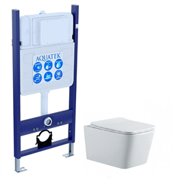 SET AQUATEK ЛИБРА N-14 (рама AQUATEK Standard INS-0000014(без клавиши и крепежа)+унитаз ЛИБРА New AQ0530N-00 с тонким сиденьем soft-close SET AQUATEK ЛИБРА N-14